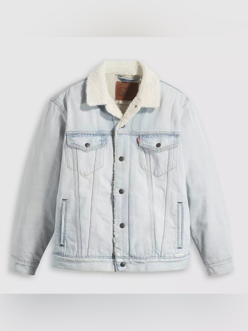 Levi's Light Blue Denim Sherpa Jacket with Cream Collar